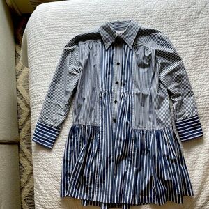 Ganni poplin stripe mini dress